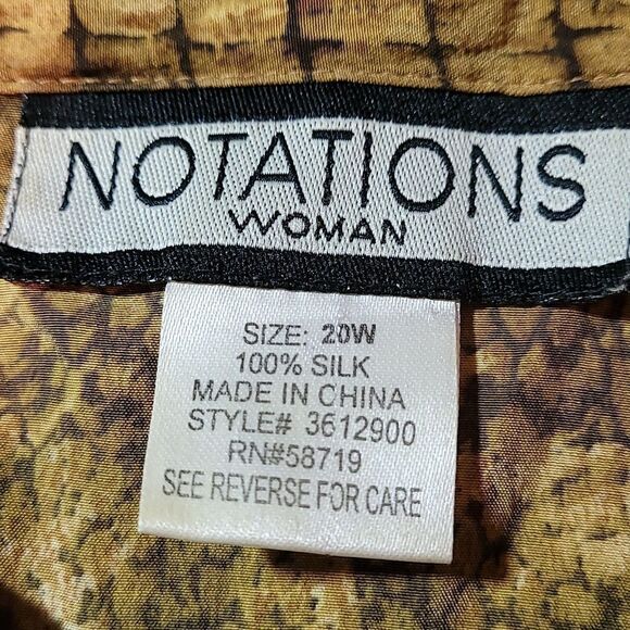 Notations Women's snake print silk long sleeve button up shirt - Picture 5 of 5